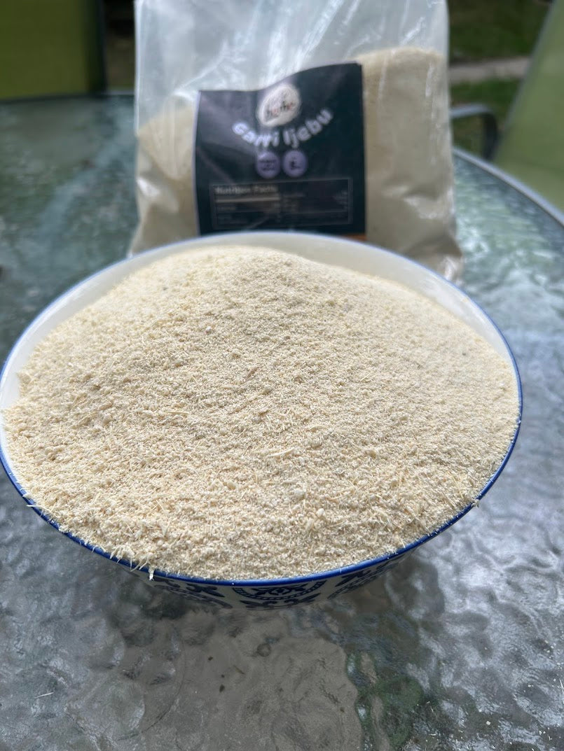 Premium Ijebu Garri – authentic Nigerian garri, sour and crunchy, stone-free, packed for soaking or eba